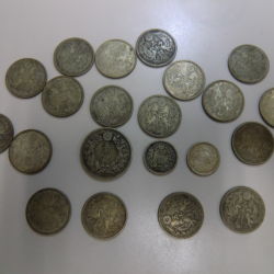 旭日50銭、小型鳳凰50銭、竜10銭銀貨 旭日50銭、小型鳳凰50銭、竜10銭銀貨